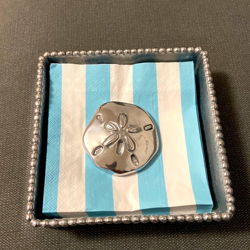 Mariposa Sand Dollar Beaded Napkin Holder